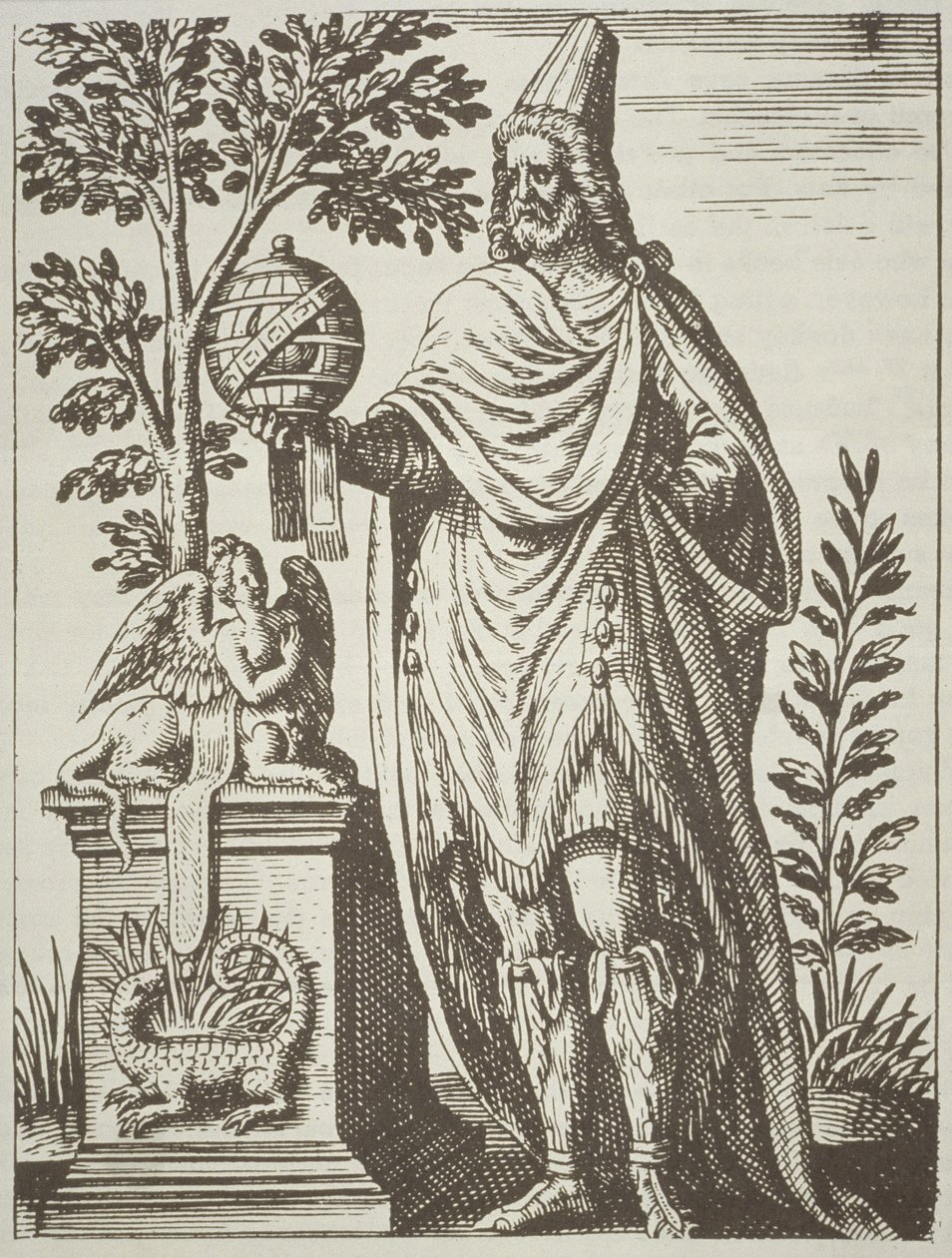 retrato ideal de Apolônio de Tiana, a partir da magia Divinationewet por Jean-Jacques Boissard 1605, publicado em A História da Magia final do século 19 de French School