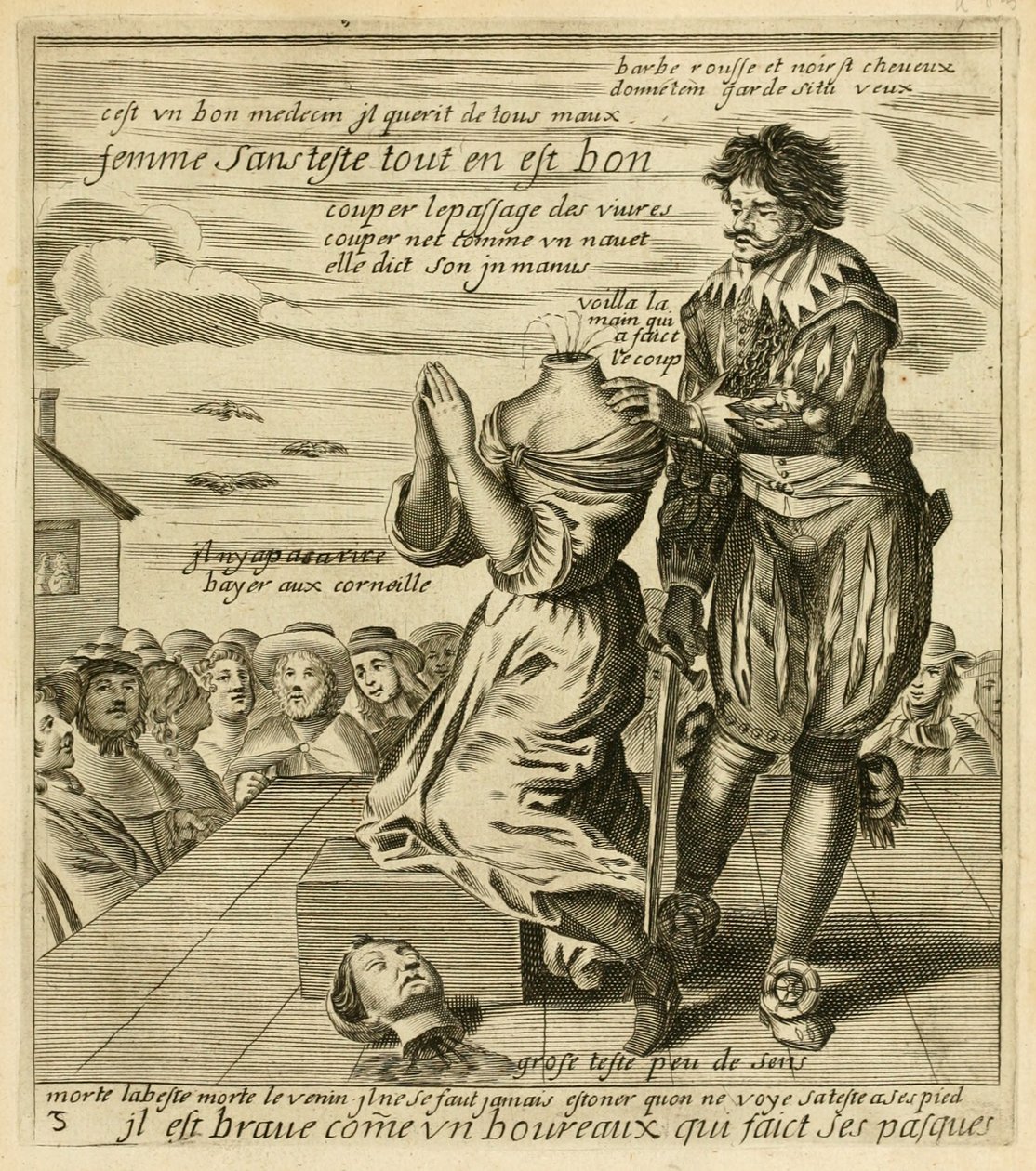 &39;Ele é valente como um carrasco que faz seus pasques&39;, da &39;Coleção dos mais ilustres provérbios, dividida em três livros&39; de Jacques Lagniet, c.1657-63 (gravura) de French School