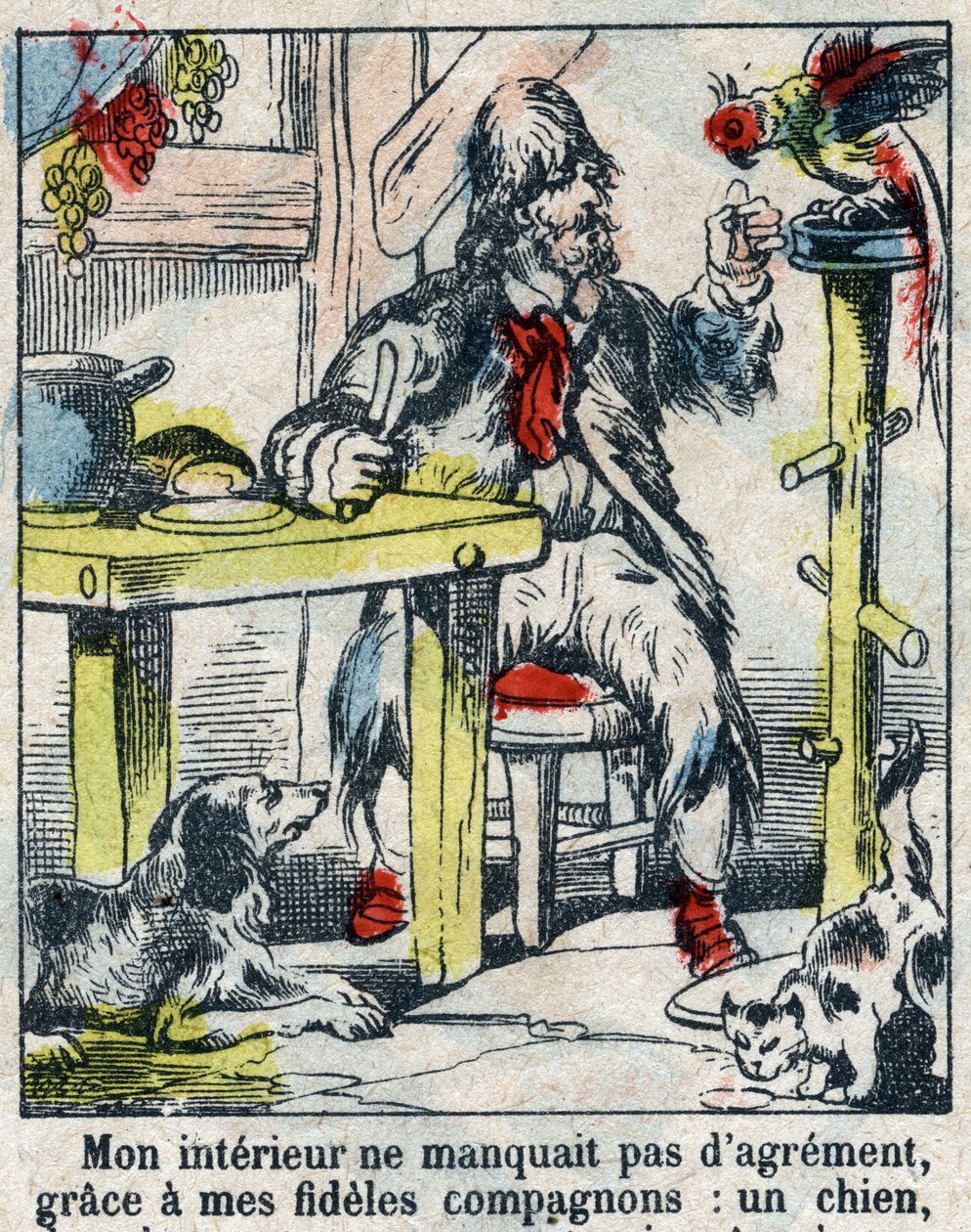 Ilustração para o Livro de Daniel Defoe (De foe) "Robinson Crusoe". Imagens epinais do final do século XIX. de French School