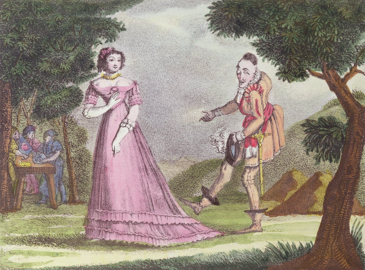 Ilustração para Riquet à la Huppe, conto de fadas de Charles Perrault (1628-1703), c. 1820-1830 de French School