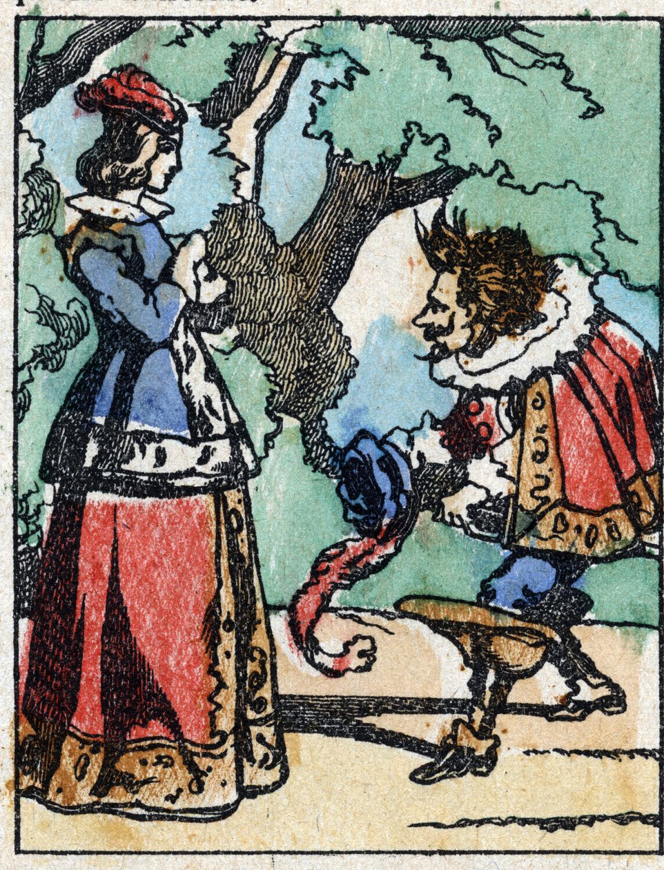 Ilustração de "Riquet a la houppe", conto de Charles Perrault (1628-1703), escritor francês. Gravura em madeira de "Imaging Pellerin" - Epinal, sd. Final do século XIX. de French School