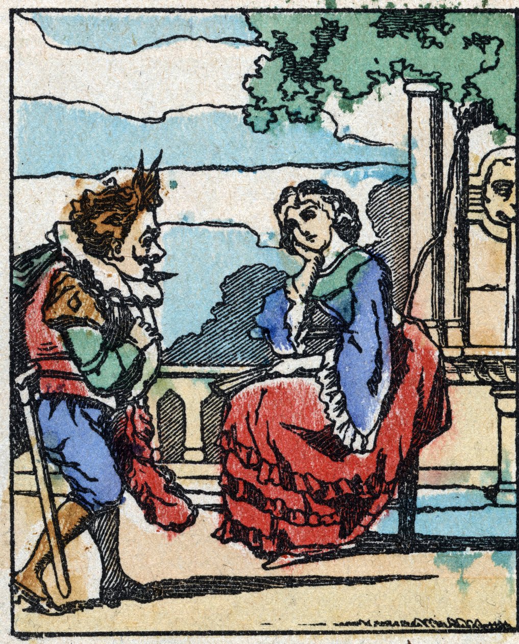 Ilustração de "Riquet a la houppe", conto de Charles Perrault (1628-1703), escritor francês. Gravura em madeira de "Imaging Pellerin" - Epinal, sd. Final do século XIX. de French School