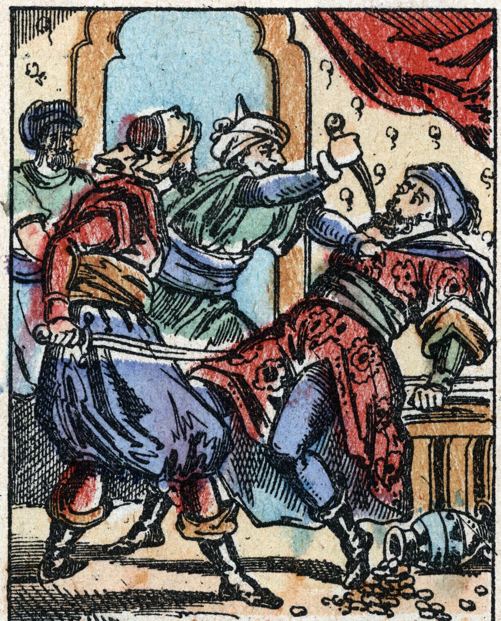Ilustração para os Contos das Mil e Uma Noites. Ali-Baba (Ali Baba). Gravura em madeira de Imaging Pellerin - Epinal, sd. Final do século XIX. de French School