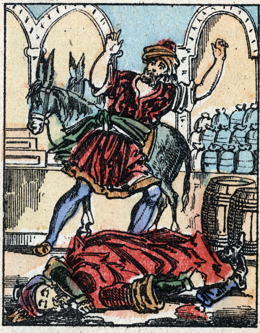 Ilustração para os Contos das Mil e Uma Noites. Ali-Baba (Ali Baba). Gravura em madeira de Imaging Pellerin - Epinal, sd. Final do século XIX. de French School