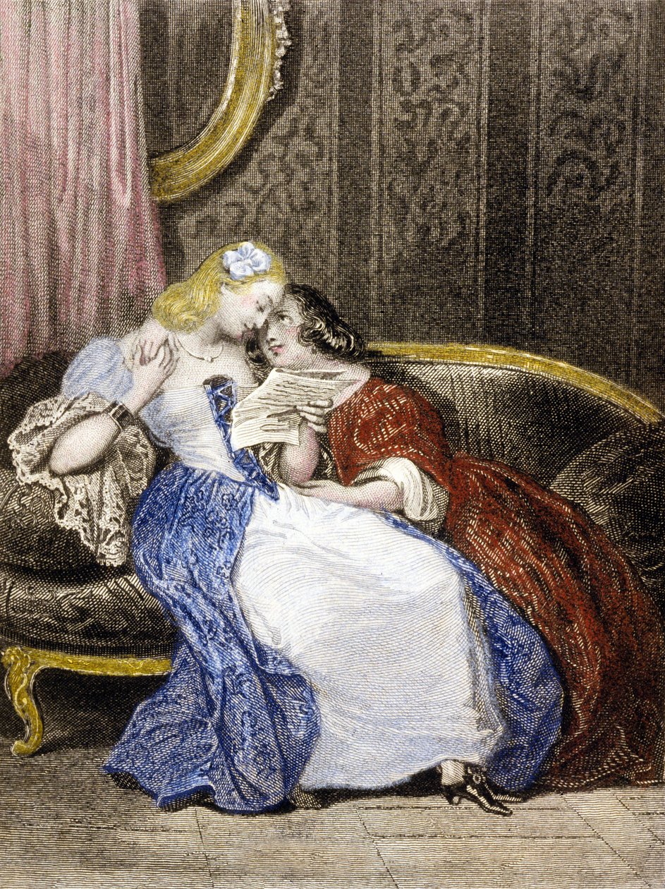 Ilustração de Julie ou a Nova Heloísa, c.1852 de French School