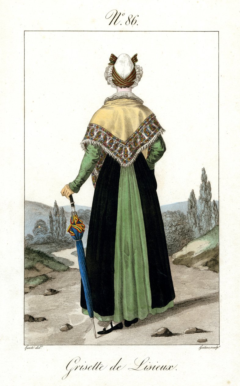 Ilustração nº 86, Grisette de Lisieux (gravura a cores) de French School