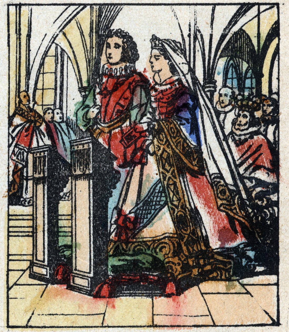 Ilustração do conto de Charles Perrault "Cinderela ou O Pequeno Chinelo de Vidro". Gravura em madeira de Imaging Pellerin - Epinal, sd. Final do século XIX. de French School