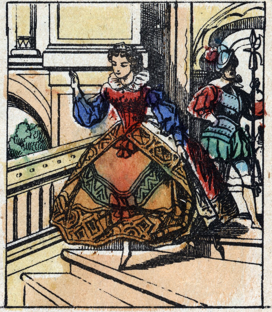 Ilustração do conto de Charles Perrault "Cinderela ou O Pequeno Chinelo de Vidro". Gravura em madeira de Imaging Pellerin - Epinal, sd. Final do século XIX. de French School
