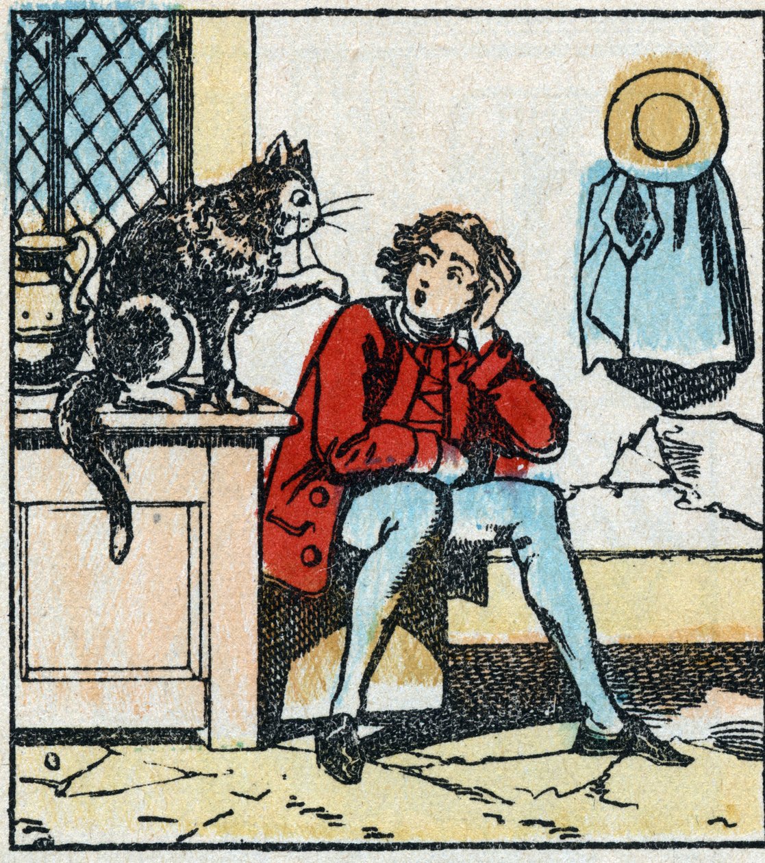 Ilustração do conto de Charles Perrault "The Cat Botte". Gravura em madeira de Imaging Pellerin - Epinal, sd. Final do século XIX. de French School