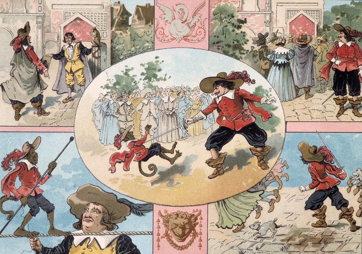 Ilustração de Cyrano de Bergerac, ilustração do romance de Cyrano de Bergerac: "L