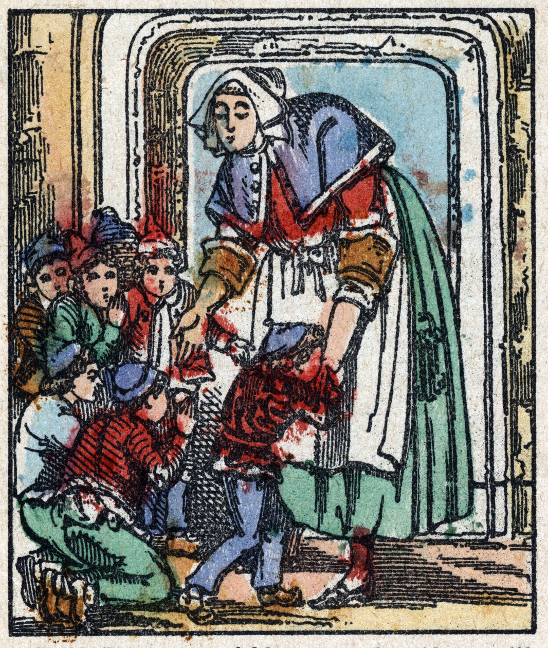 Ilustração do conto "Le petit poucet", de Charles Perrault. Gravura em madeira de Imaging Pellerin - Epinal, sd. Final do século XIX. de French School