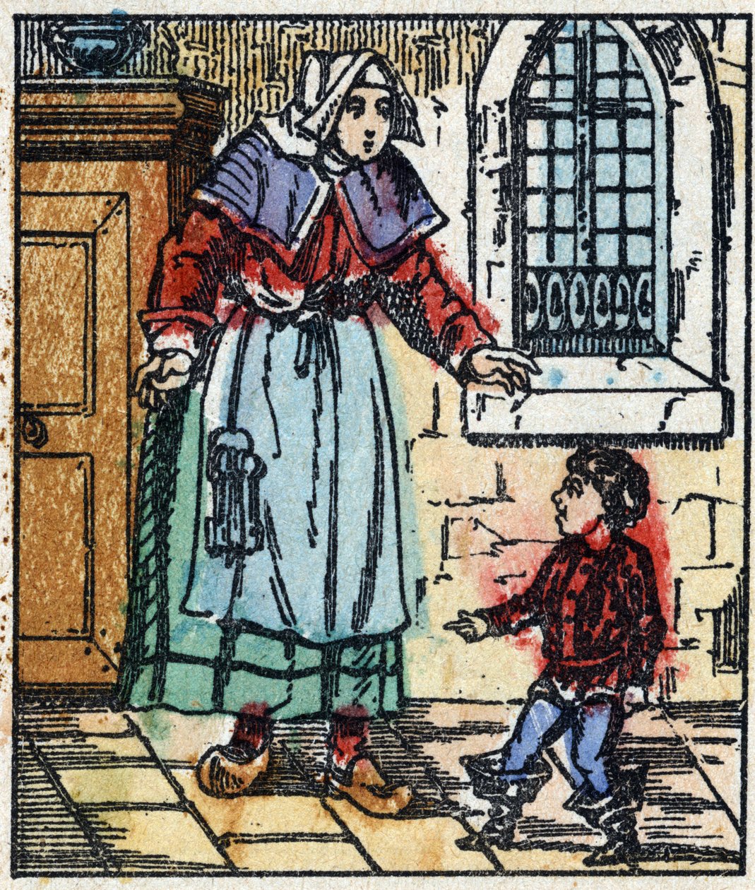 Ilustração do conto "Le petit poucet", de Charles Perrault. Gravura em madeira de Imaging Pellerin - Epinal, sd. Final do século XIX. de French School