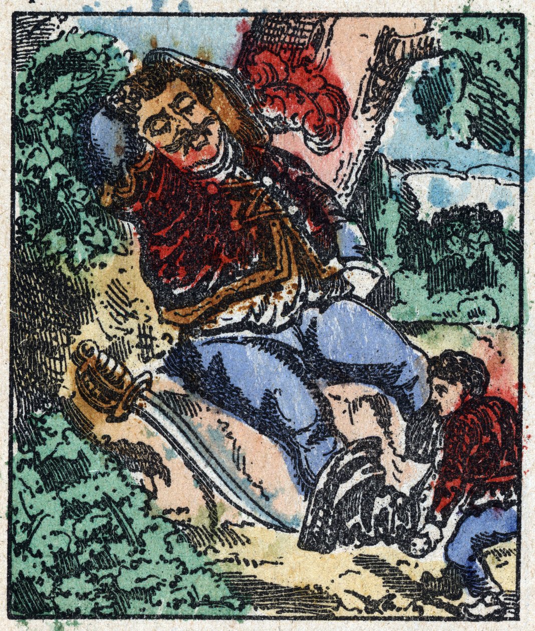 Ilustração do conto "Le petit poucet", de Charles Perrault. Gravura em madeira de Imaging Pellerin - Epinal, sd. Final do século XIX. de French School