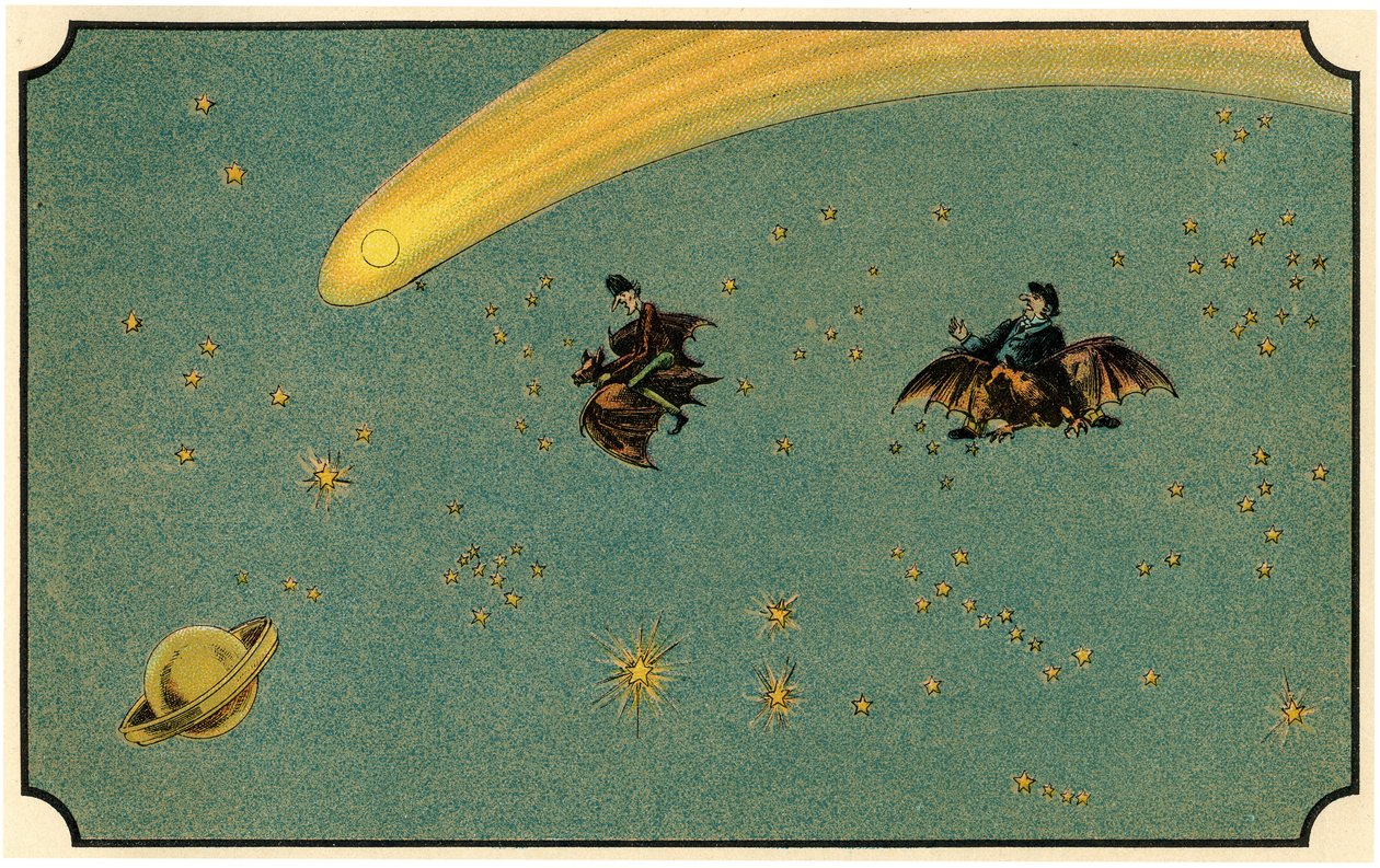 Ilustração do livro "Voyage dans la lune avant 1900" de A. de Ville-d