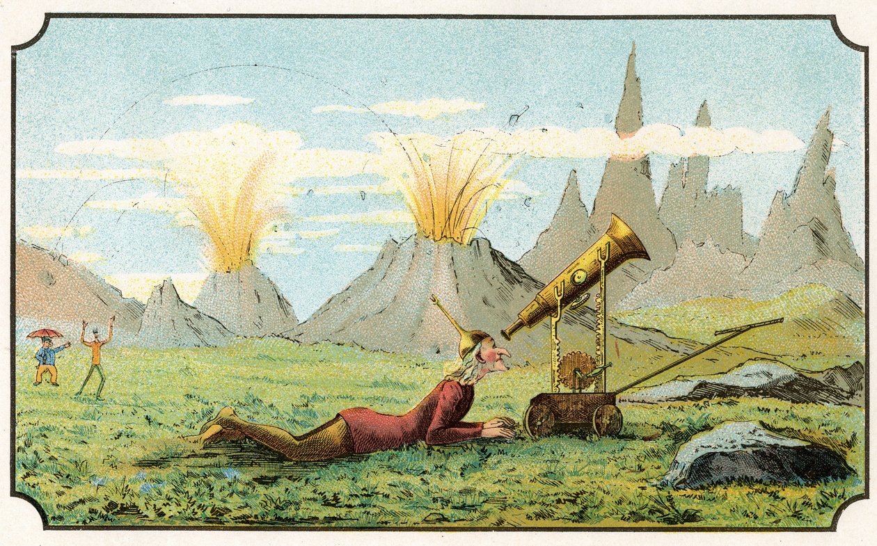 Ilustração do livro "Voyage dans la lune avant 1900" de A. de Ville-d