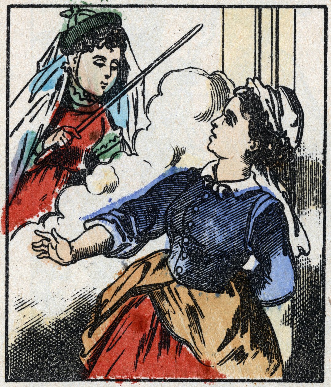 Ilustração do conto "La Fee Bambinette" Gravura em madeira de Imaging Pellerin - Epinal, sd. Final do século XIX. de French School