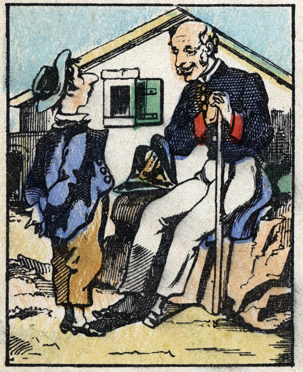 Ilustração do conto "Veridique History of Jeannot Serinet" Gravura em madeira de Imagery Pellerin - Epinal, sd. Final do século XIX. de French School