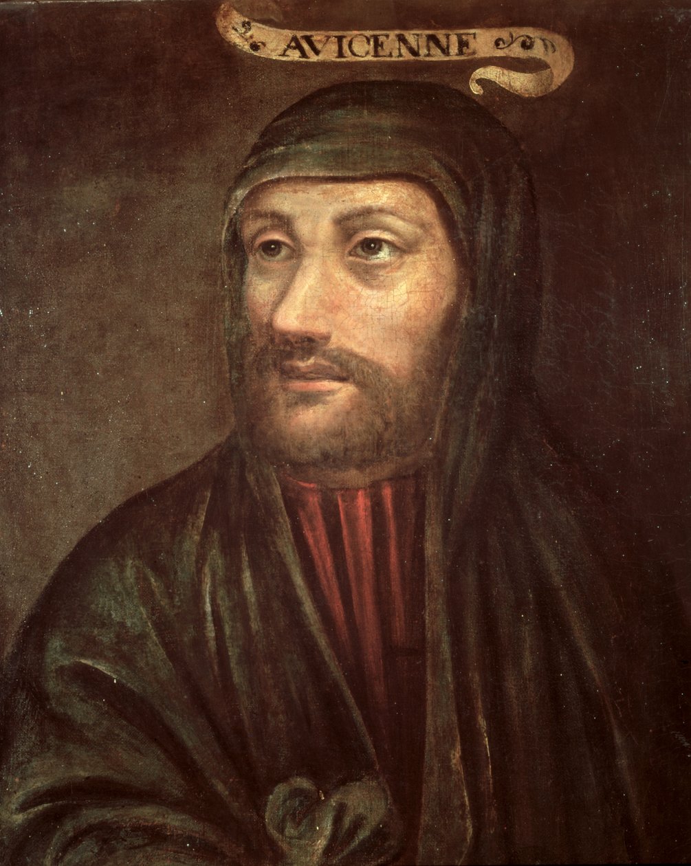 Retrato imaginário de Avicena (Ibn Sina) (c.992-1037) de French School