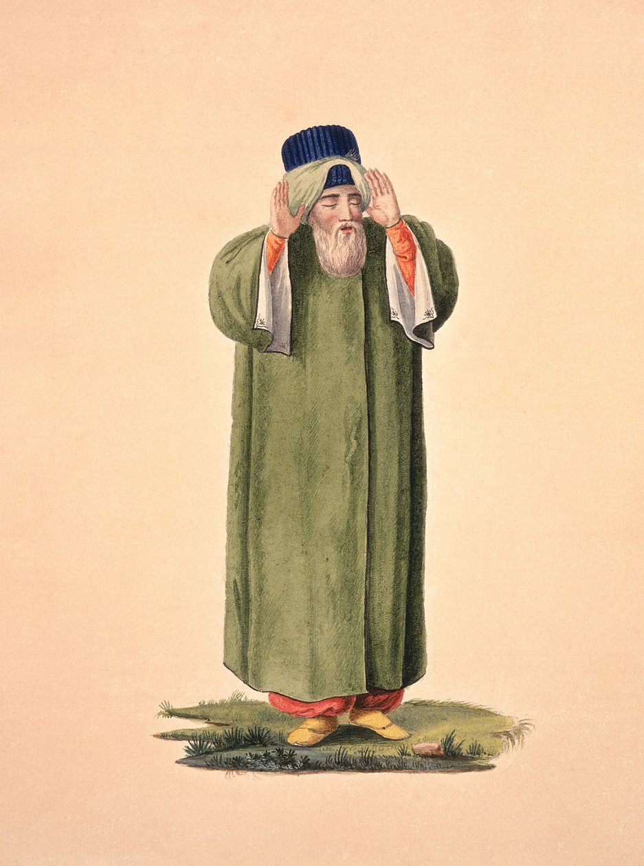 Imam Chamando à Oração, provavelmente por Cousinery, período Otomano, terceiro quartel do século XVIII (wc on paper) de French School