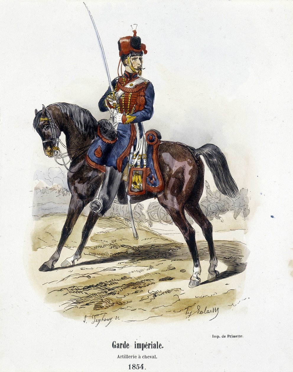 Guarda Imperial: Artilharia a cavalo em 1854 - no "Histoire de l