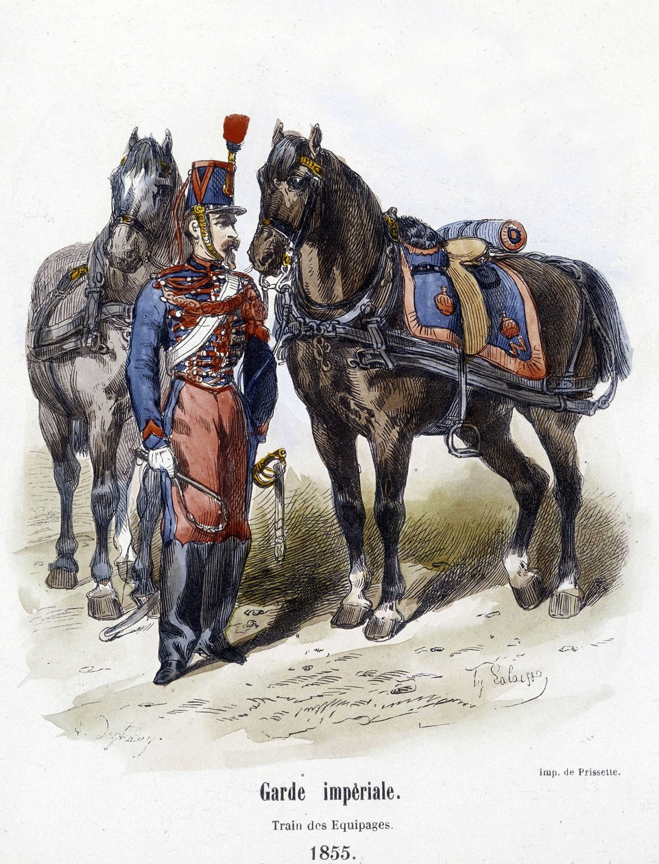Guarda Imperial: comboio de tripulações em 1855 - no "Histoire de l