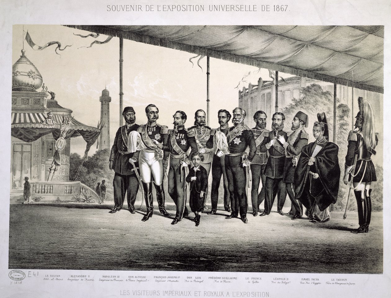 Visitantes Imperiais e Reais da Exposição Universal em Paris, 1867 de French School