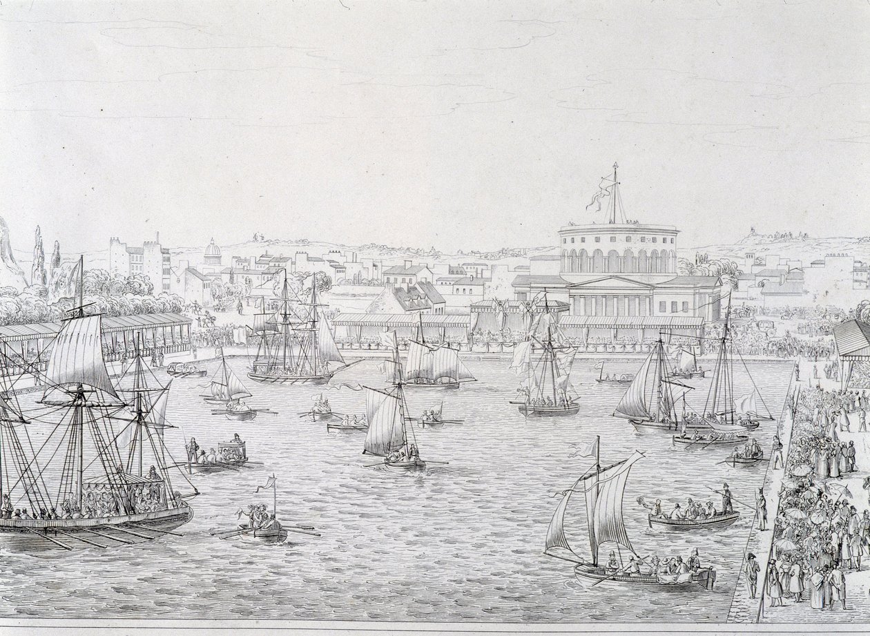 Inauguração da Bacia de la Villette, Paris, maio de 1821. de French School