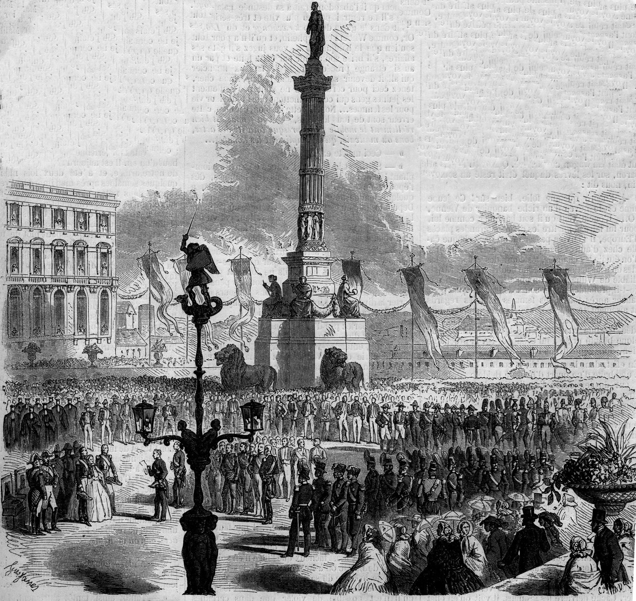 Inauguração da Coluna do Congresso (1850-1859). Bruxelas, Bélgica de French School