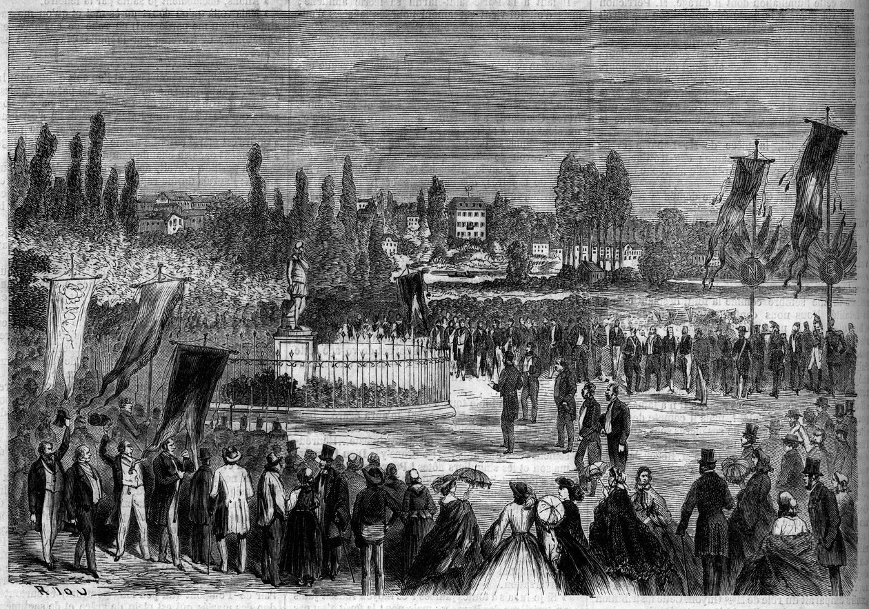 Inauguração da estátua de Bernard Palissy (1510-1589), oleiro francês, em Joinville le Pont de French School