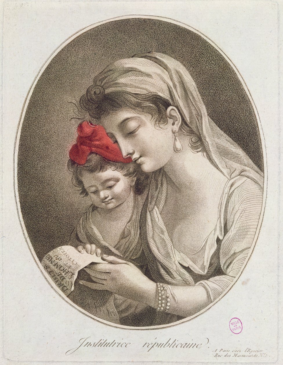 Professor republicano. c.1789 (gravura a cores) de French School