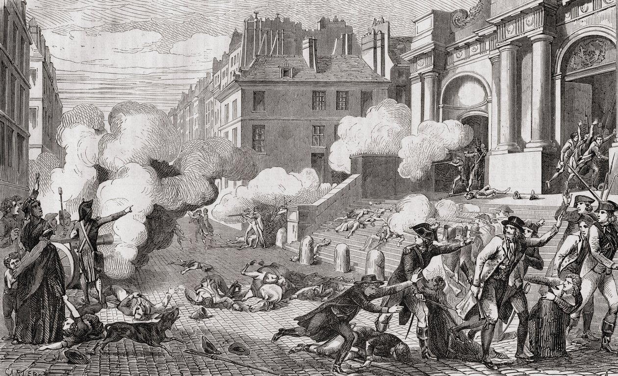 Insurreição do dia de 13 Vendemiaire, Ano IV, 5 de outubro de 1795, de "Histoire de la Revolution Française" por Louis Blanc (1811-82) de French School