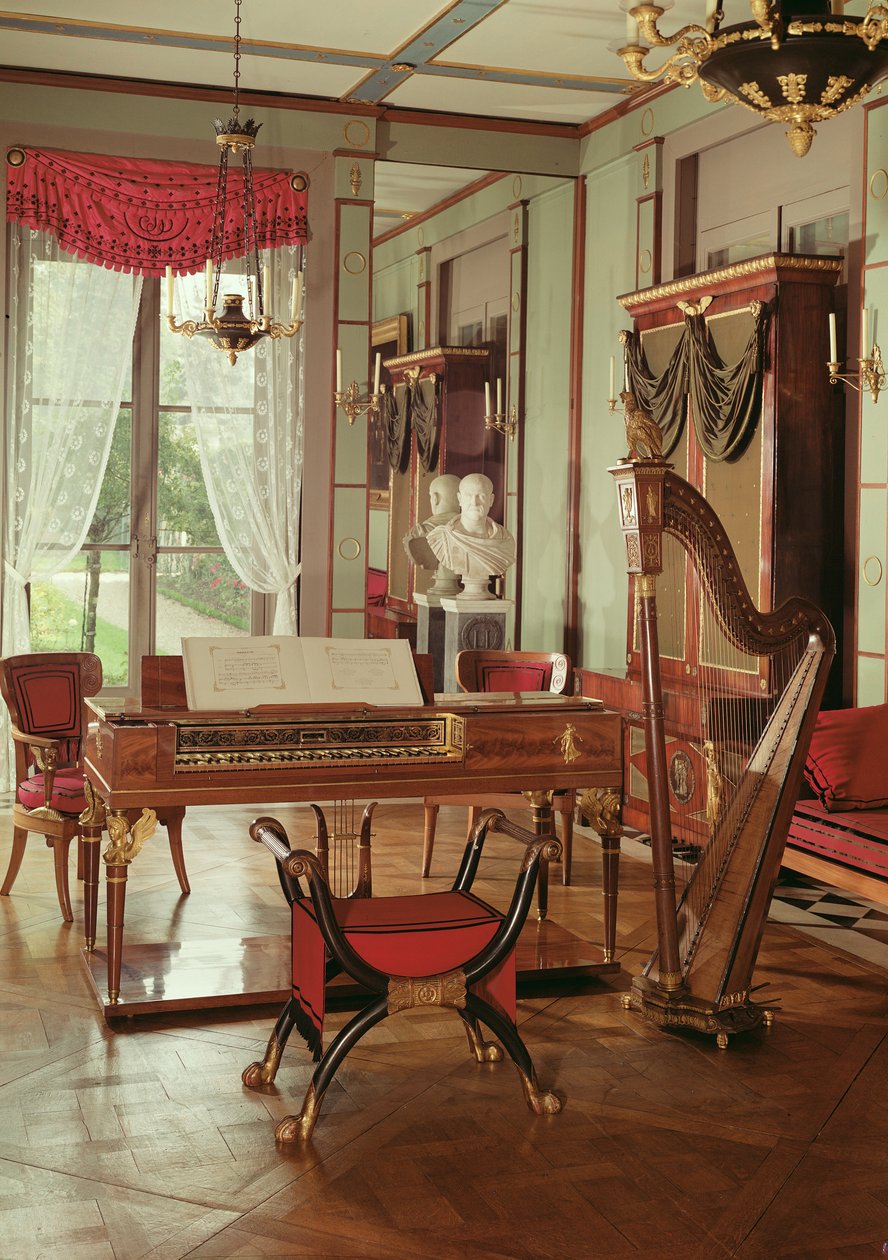 Interior da sala de música Josephines Imperatriz de French School