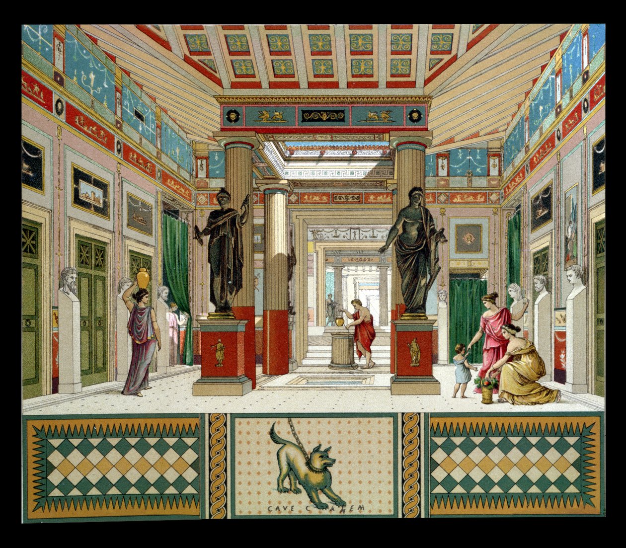 Interior de uma casa em Pompéia, c.1880 de French School