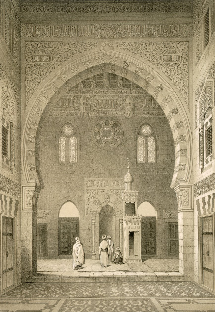 Interior da Mesquita de Qaitbay, Cairo de French School