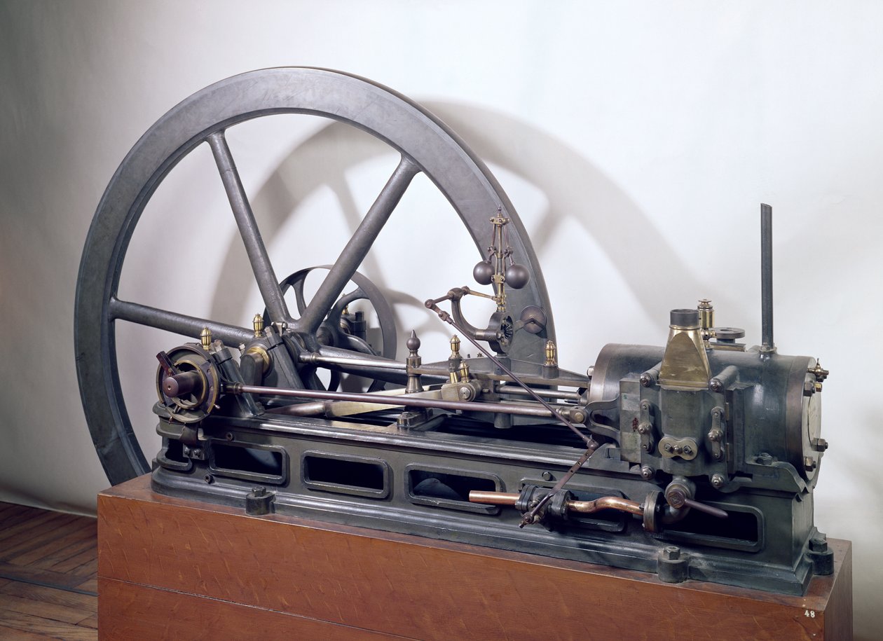 Motor de combustão interna projetado por Etienne Lenoir (1822-1900) 1860 (metal) de French School