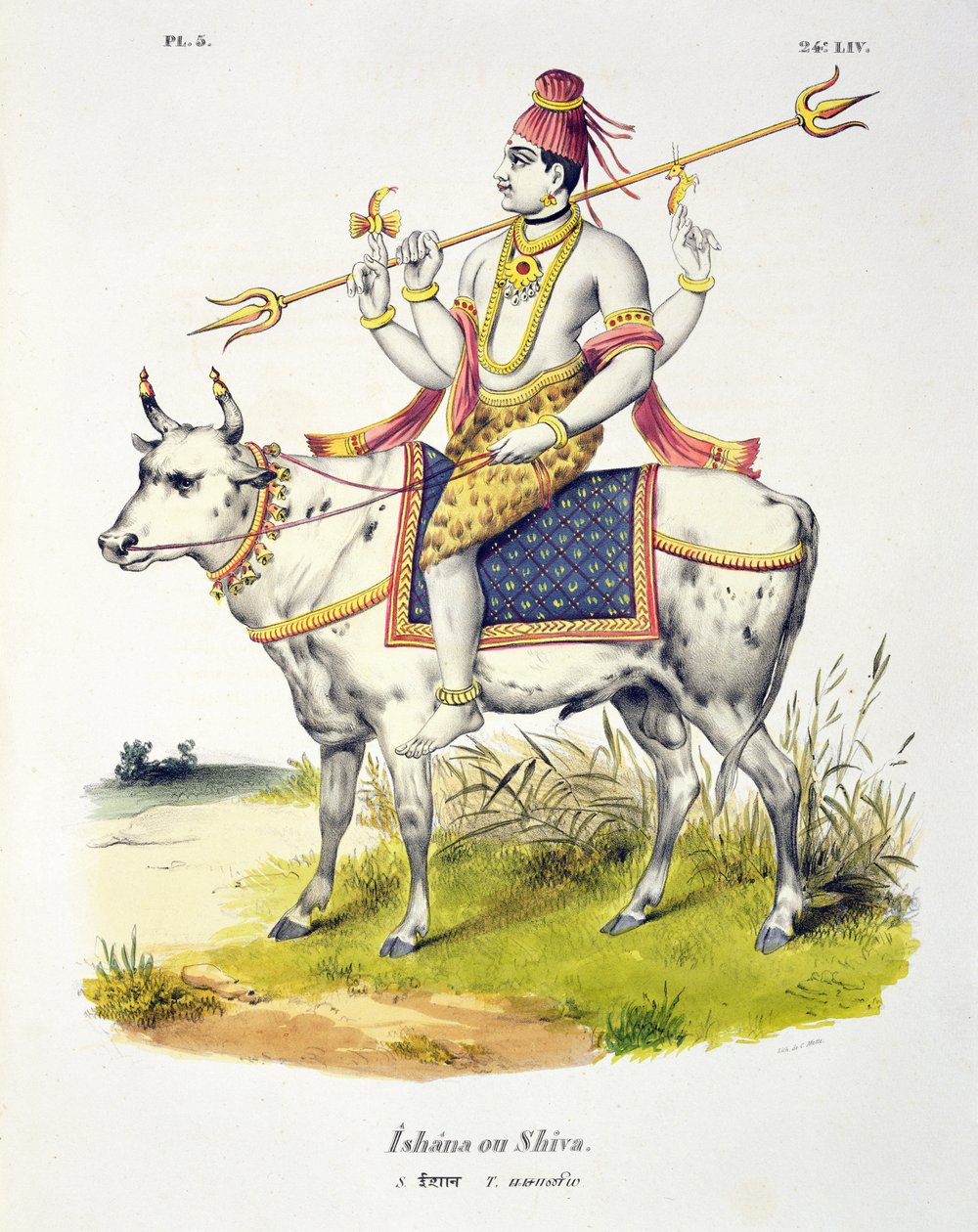 Ishana ou Shiva, gravado por C. de Motte (1785-1836) de French School