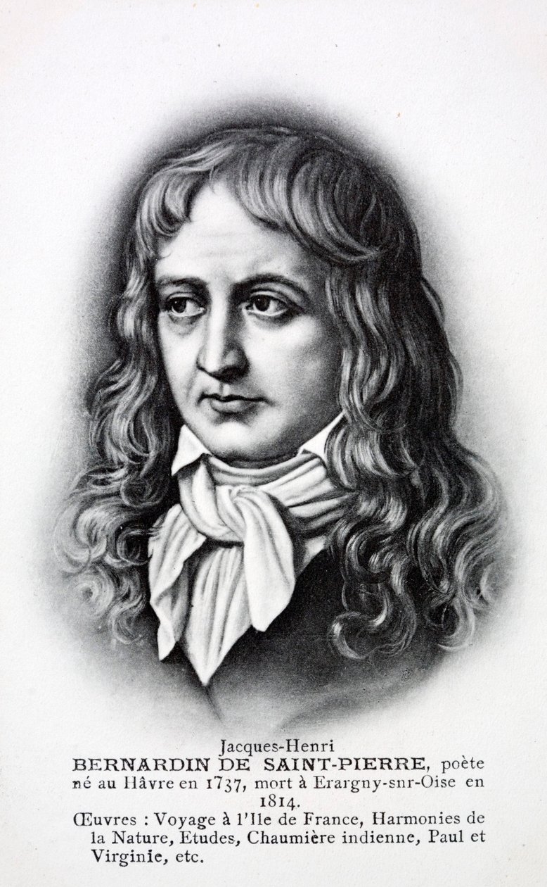 Jacques-Henri Bernardin de Saint-Pierre, escritor francês (litografia) de French School