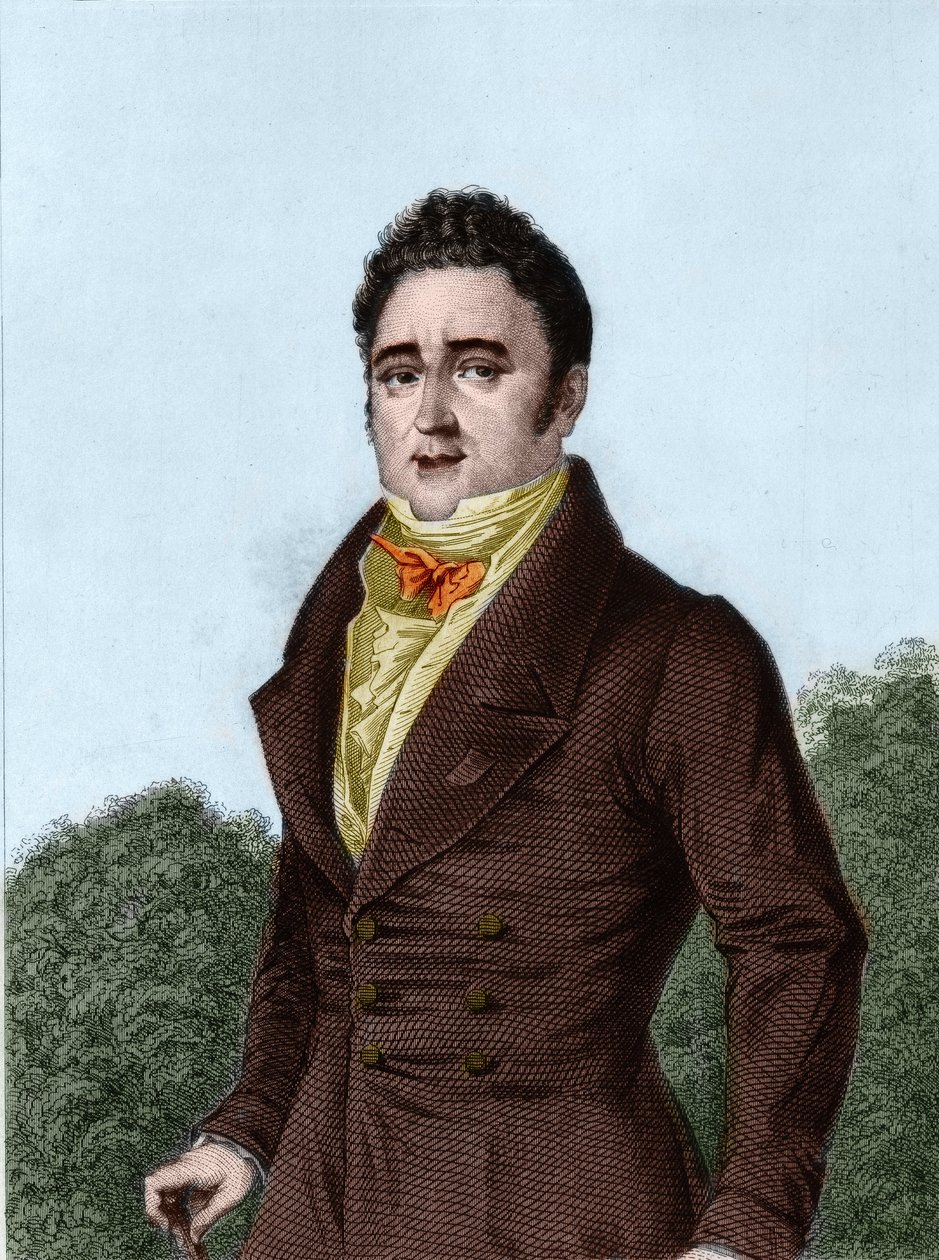 Jacques Lafitte (1767-1844), banqueiro e político francês - gravura em "Histoire de la vie politique et privee de Louis Philippe de French School