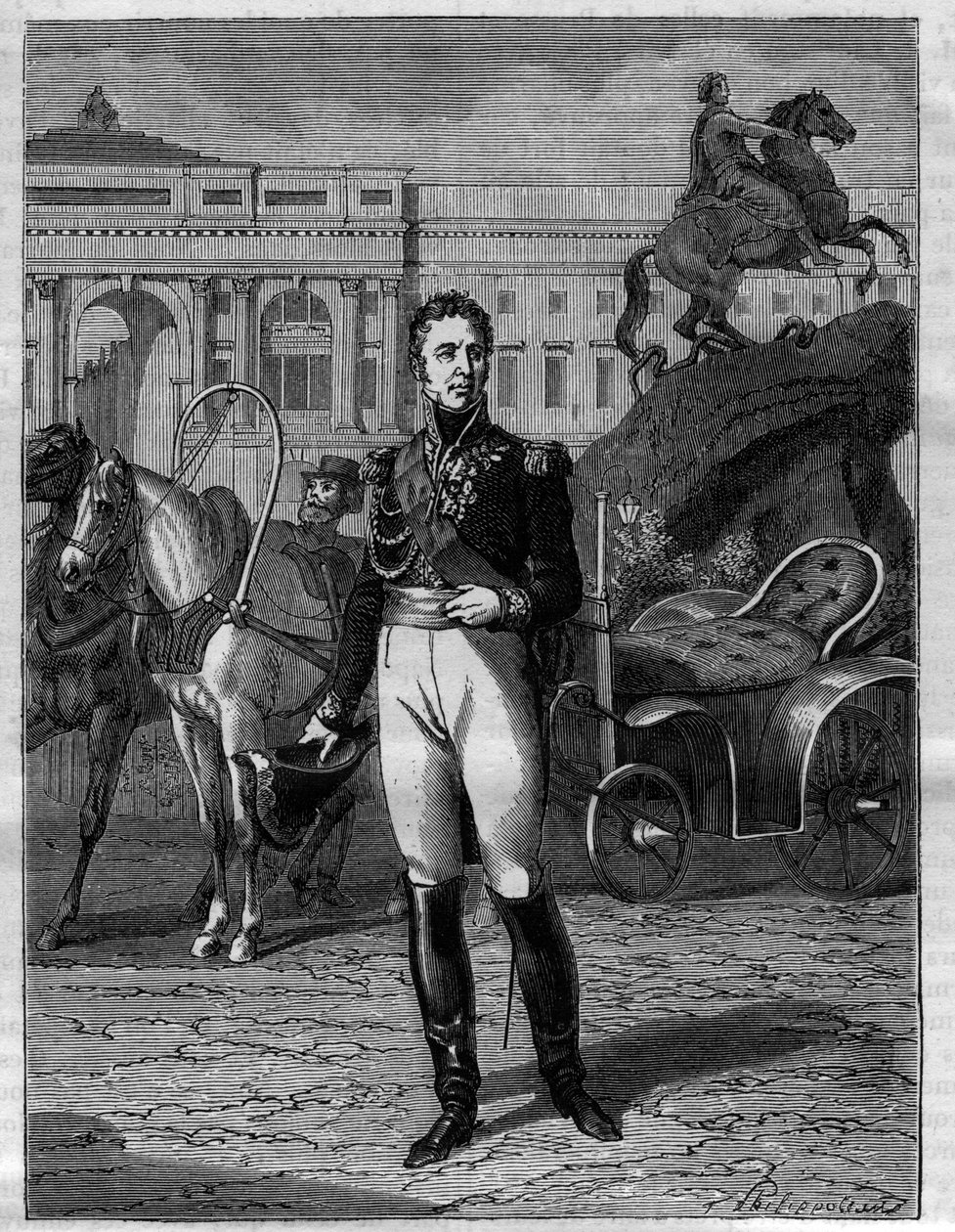 Jacques Law, Marquês de Lauriston - Retrato de Jacques Alexandre Bernard Law, Marquês de Lauriston, marechal da França (1768-1828) - em "Histoire de l