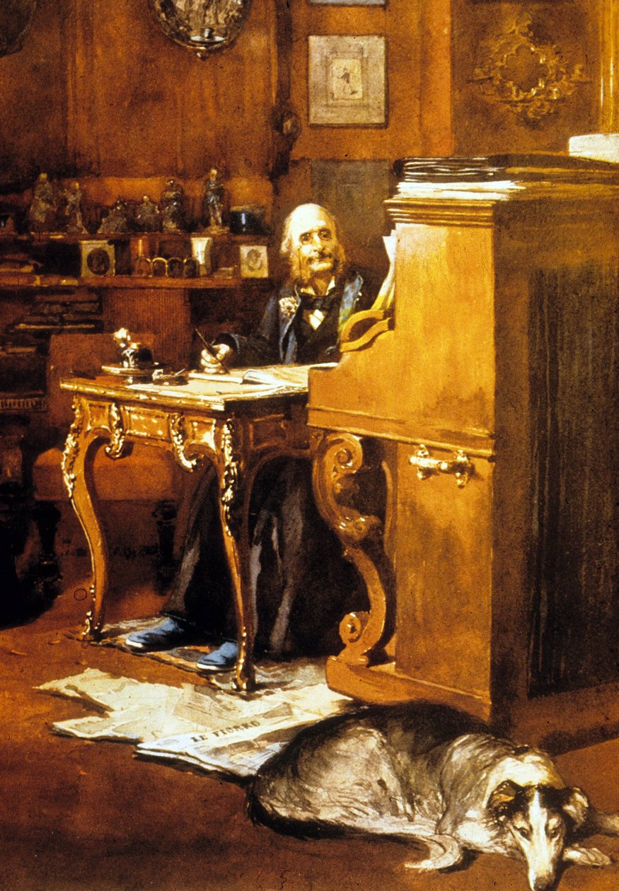 Jacques Offenbach (aguarela sobre papel) de French School