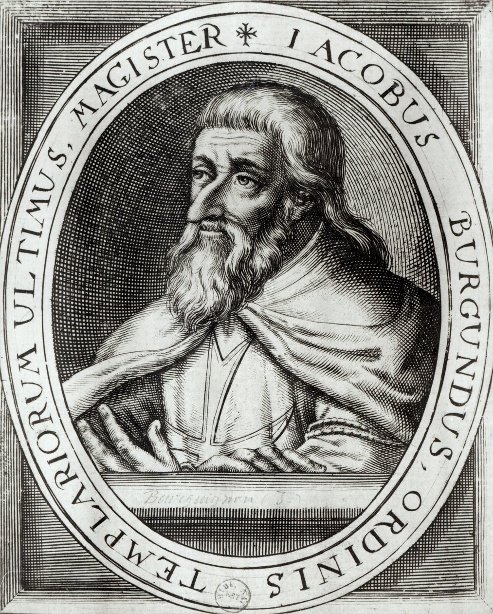 Jacques de Molay (c.1243-1314) Mestre dos Cavaleiros Templários de French School