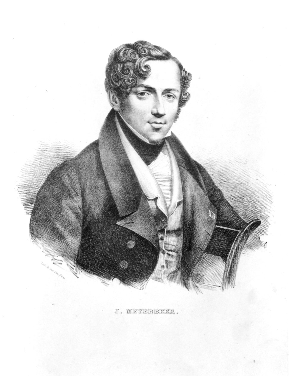 Jakob Meyerbeer (1791-1864) compositor alemão, gravado pelos irmãos van Lier de French School