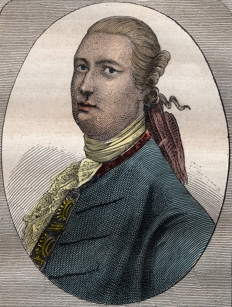 James Bruce, viajante e escritor de viagens escocês (1730-1794) - James Bruce diplomata, explorador e geógrafo escocês (1730-1794) - ilustração tirada de "Os Grandes Marinheiros do século XVIII". de French School