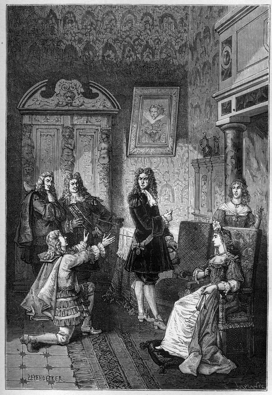 James Scott (James Crofts, James Fitzroy), Duque de Monmouth e Buccleuch (1649-1685) Liderando por sua Vida diante de James II (Jacques Stuart de French School
