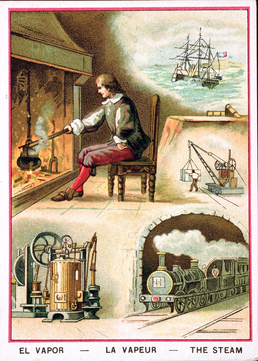 James Watt (1736-1819) e vários usos do vapor de French School