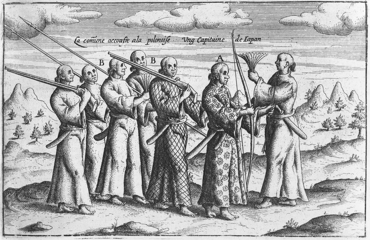 Nobre japonês com escolta, c.1660 de French School