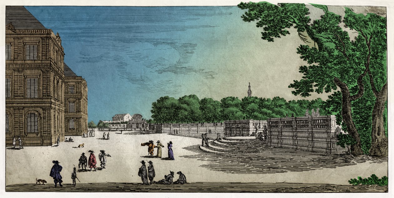 Jardin du Luxembourg, Paris (gravura de French School