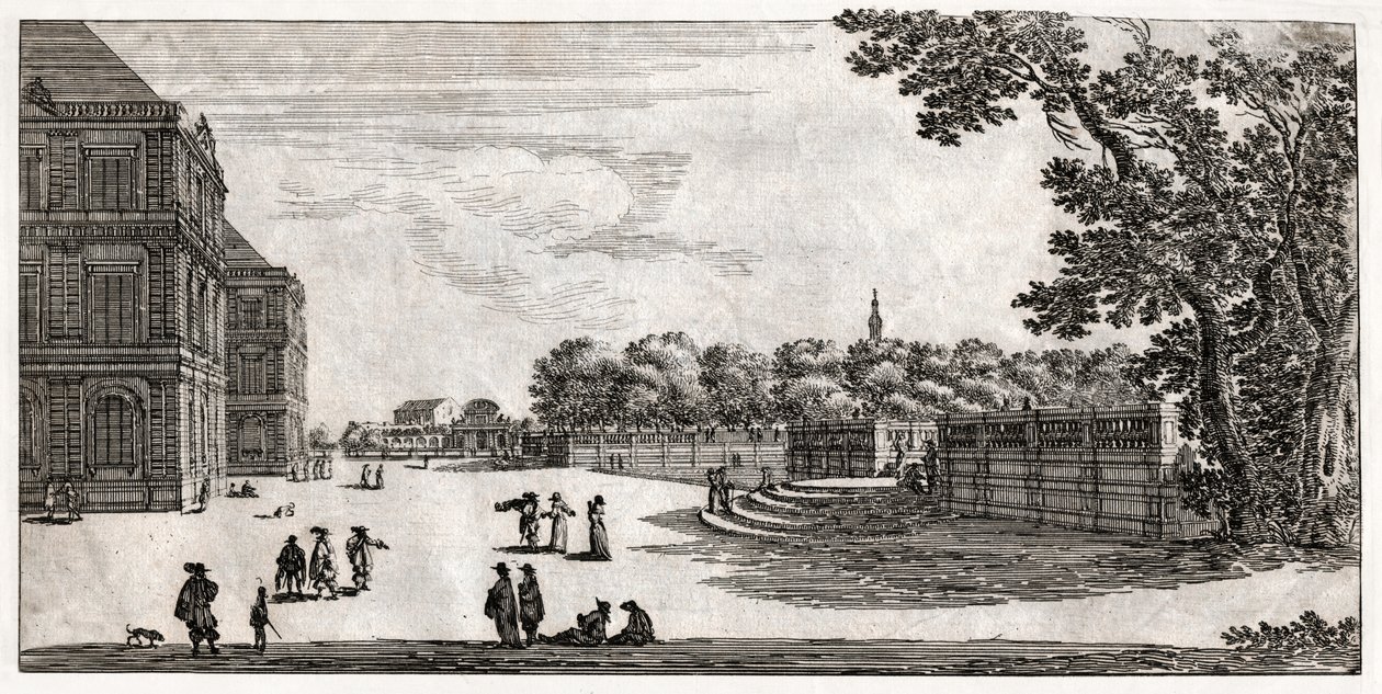 Jardin du Luxembourg, Paris (gravura de French School
