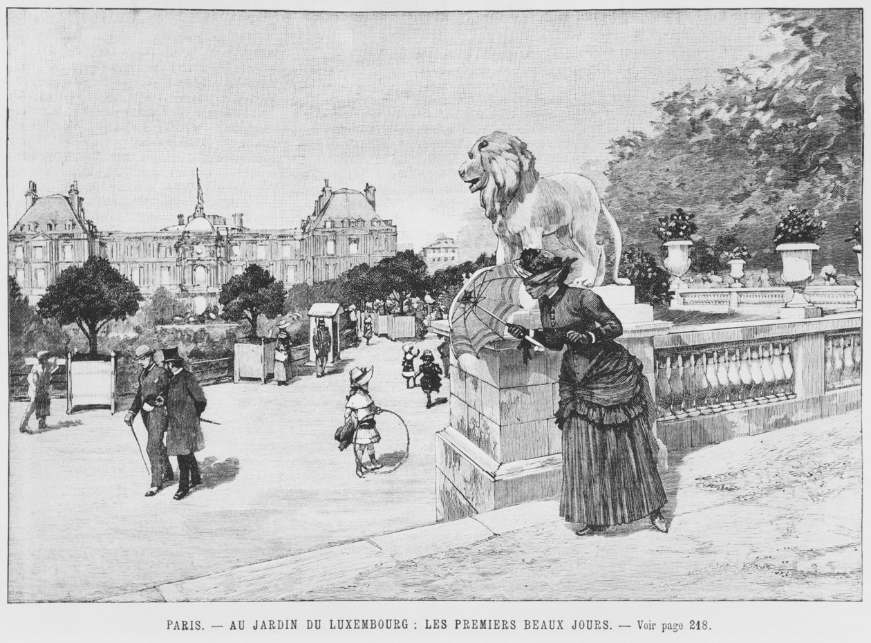 Jardim do Luxemburgo, os primeiros bons dias, c.1870-80 de French School