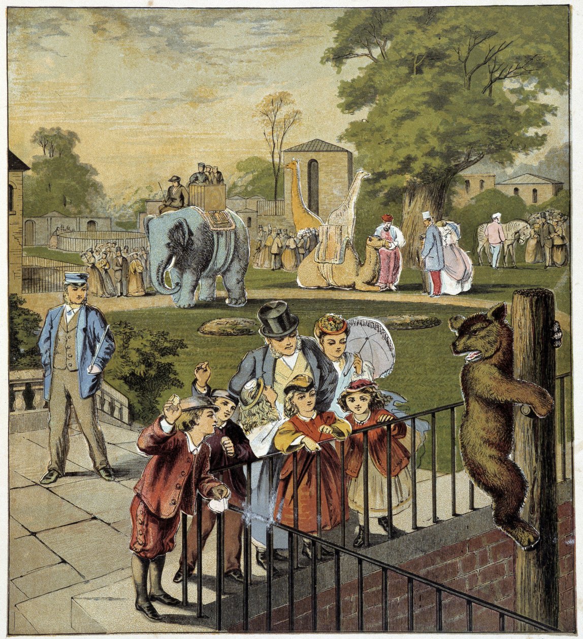Jardim Zoológico - em "Store des petits enfants: en vacances", ed. Hachette, n.d., c.1900 de French School